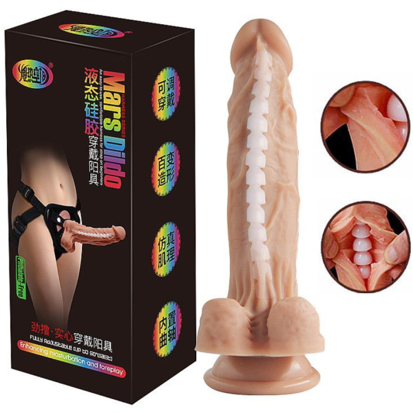 Cinta com Pênis Realístico e Vértebra 19,5x4CM - Mars Dildo