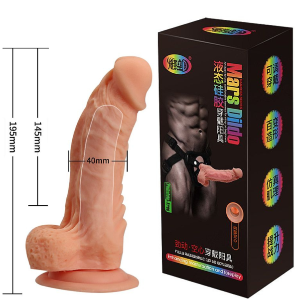 Capa Peniana em Forma de Pênis com Cinta 19x4 cm- Mars Dildo