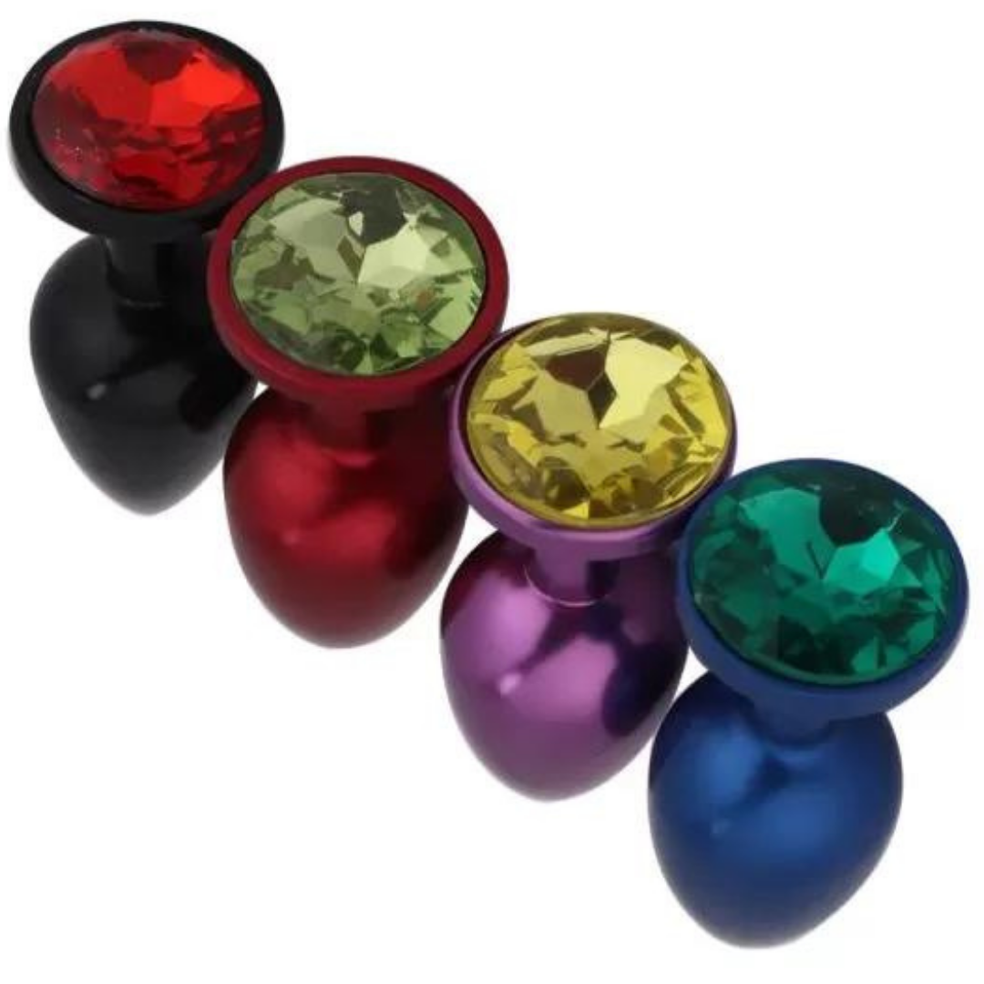 Plug Anal Tamanho P Rosa Com Joia SEAMLESS BUTT PLUG - Imagem 2