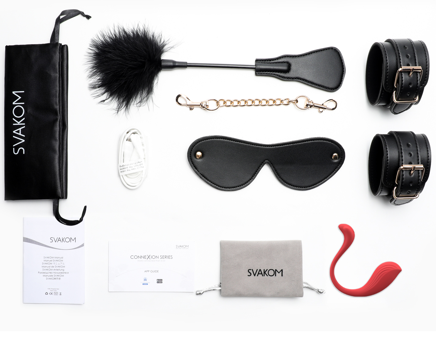 Kit Sado Fetiche BDSM com Vibrador Svakom Phoenix Neo - Imagem 7