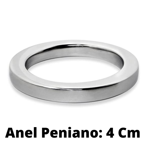 Anel Peniano Argola 4 Cm Em Metal Com Bordas Retas
