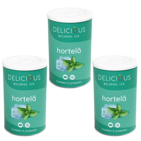 KIT 03 Bolinha Beijável Sabor Hortela Ice 03 Uni - Delicious