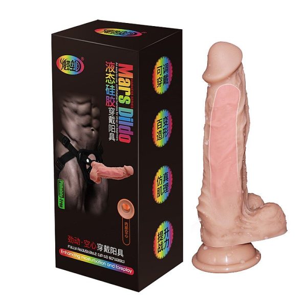 Capa Peniana em Forma de Pênis com Cinta 19x4 cm- Mars Dildo - Image 6