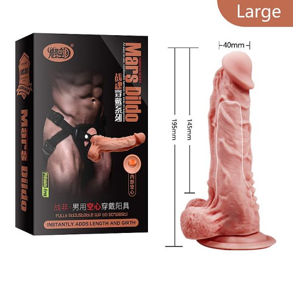 Capa Peniana com Cinta Em Cyberskin 19,5x4CM - Mars Dildo