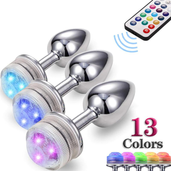 Plug de LED 13 Cores com Controle 11X4CM - Tamanho G