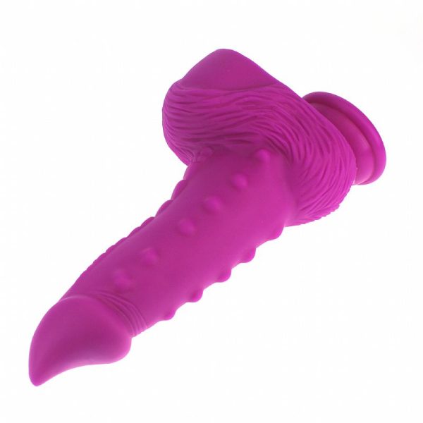 Prótese Com Escroto e Ventosa na cor Lilás  21x6CM - Dildo - Image 6