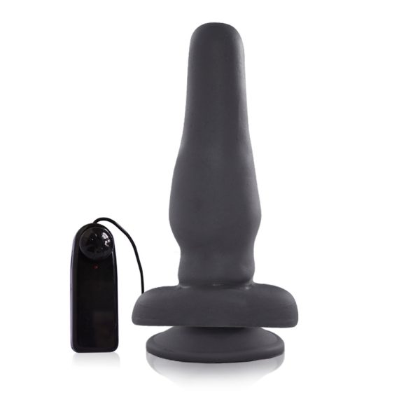 Plug Anal Preto com vibrador e ventosa - 15×3,5cm - Image 2