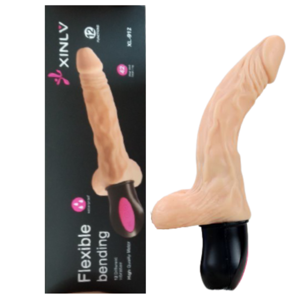 Vibrador Realístico Com Aquecimento e Flexível 12 Vibrações