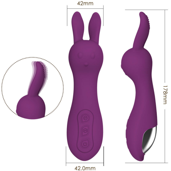Vibrador com estimulador de Clitóris em orelhas Recarregável