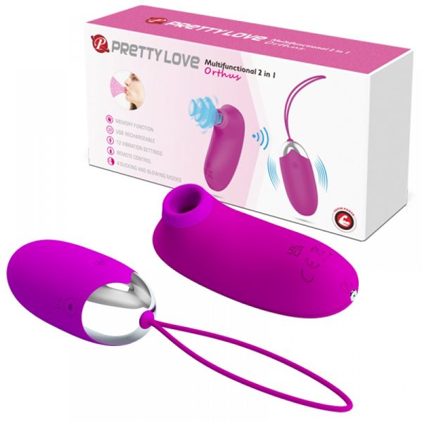 Vibrador Bullet Controlado por Sugador de Clitóris 2 em 1