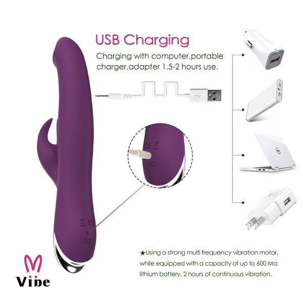 Vibrador Rotativo Com Estimulador Clitoriano Recarregável - Image 7