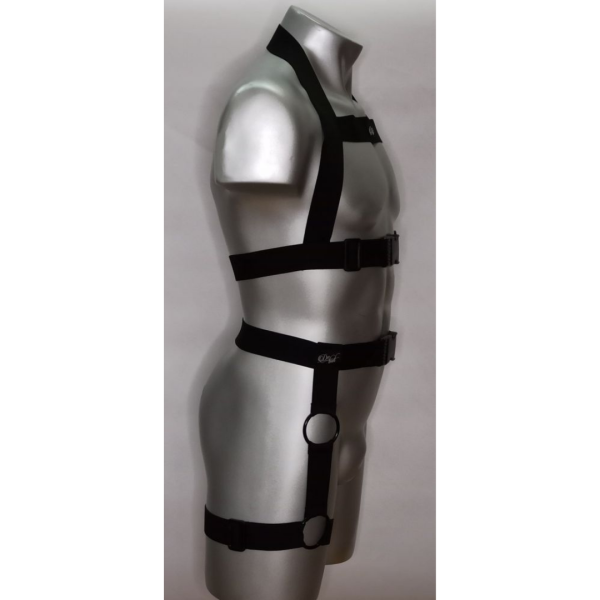 Arreio Harness Masculino Com Acessório Para Perna Elástico Preto - Image 3