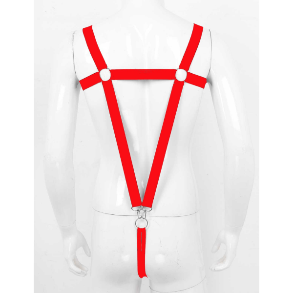 Suspensório Masculino Em Elástico Vermelho Com Anel Peniano 5,5cm - Image 3