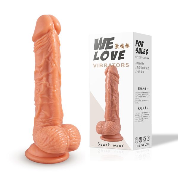 Pênis Realístico com Vibrador E Ventosa 10 vel. USB - 20x4CM