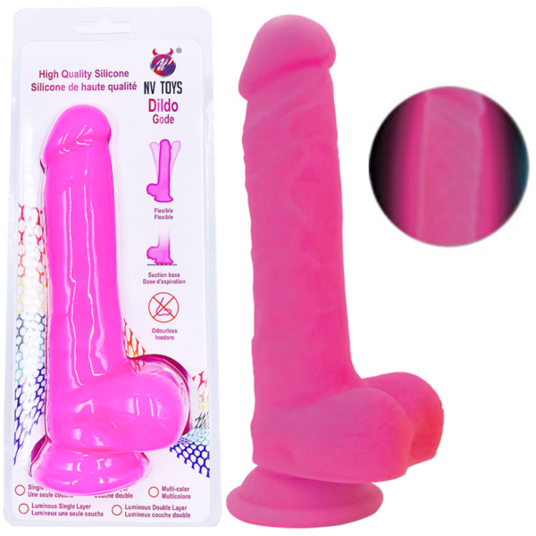 Pênis Realístico Neon Com Ventosa - Dildo Gode - 20x3,5CM