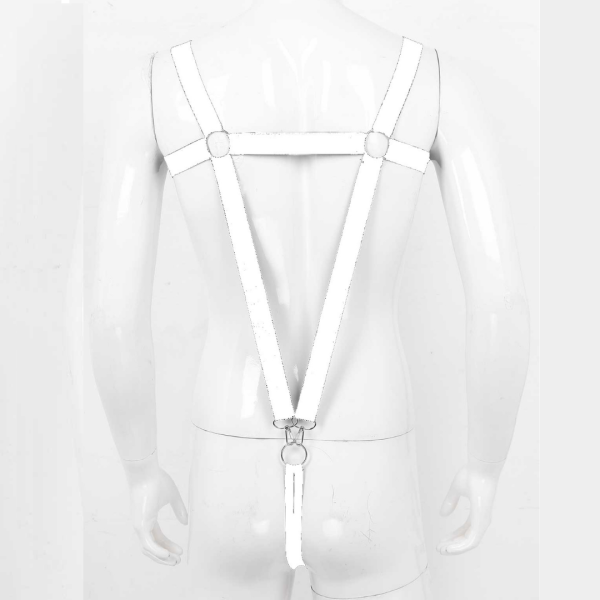 Suspensório Masculino Em Elástico Branco Com Anel Peniano 5 cm - Image 2
