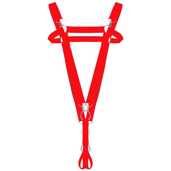 Suspensório Masculino Em Elástico Vermelho Com Anel Peniano 4cm - Image 5