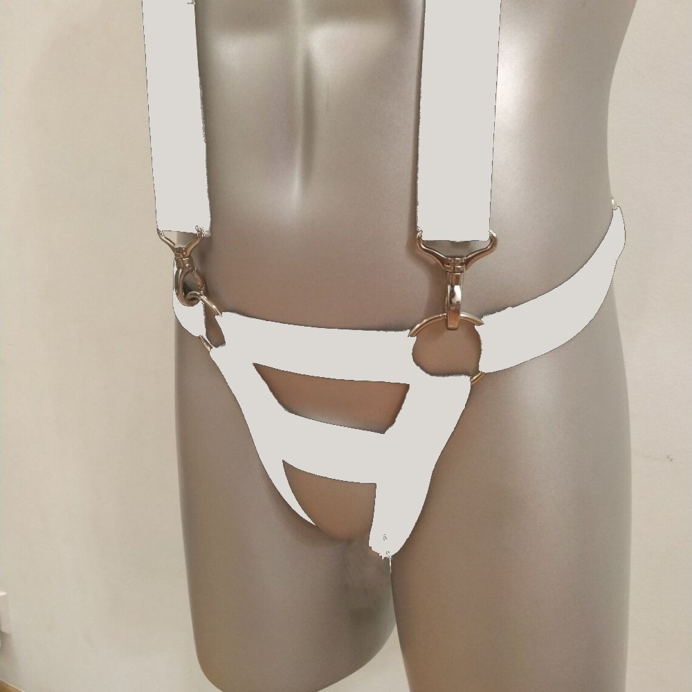 Suspensório Harness Masculino Com Cueca em Elástico Branco - Imagem 6