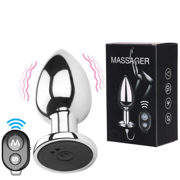 Plug anal de luxo em metal com 10 Vibração e Controle Remoto