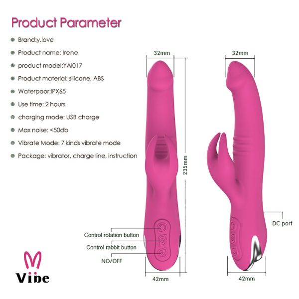 Vibrador Rotativo Com Estimulador Clitoriano Recarregável - Image 6