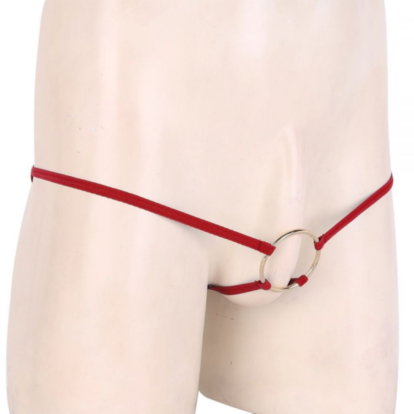 Anel Peniano 6 Cm Calcinha Masculina 2 Tiras Elástico Vermelho - Image 3