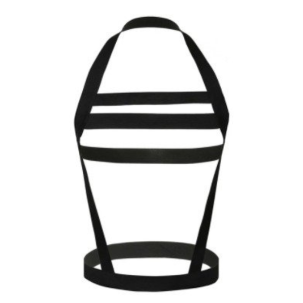 Suspensório Arnês Masculino em Elástico Preto Com Cinto - Image 2