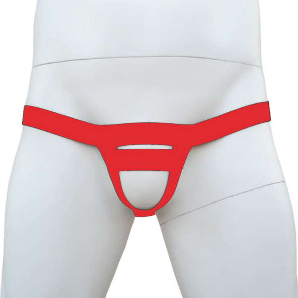 Anel Peniano Com Cinto Jockstrap Masculino Em Elástico Vermelho - Image 4