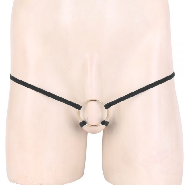 Anel Peniano 6 Cm Calcinha Masculina 2 Tiras Elástico Preto - Image 2