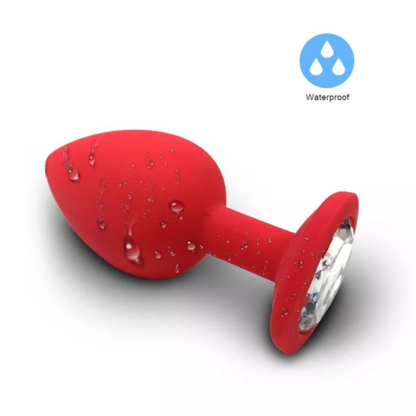 Plug Anal Médio Em Silicone Macio Vermelho Seamless 8x3,5 cm - Image 3