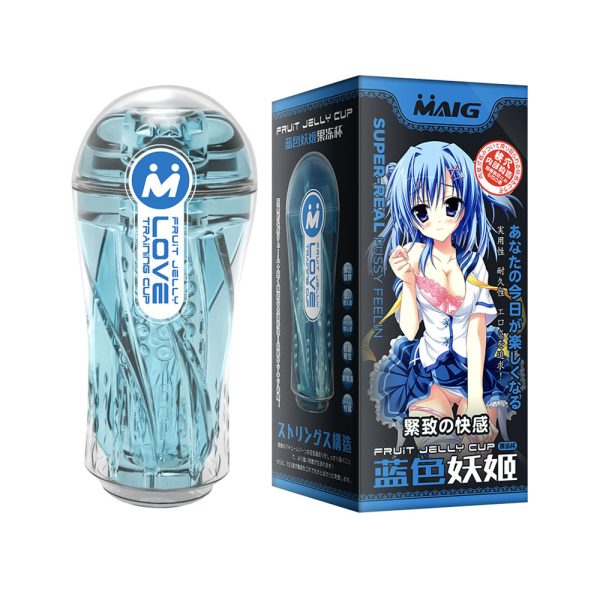 Masturbador lanterna Texturizada Em Silicone Na cor Azul