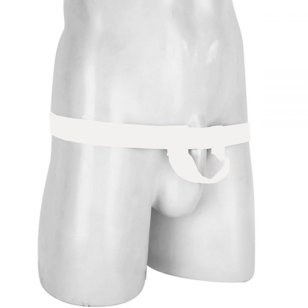 Cinto Masculino com Anel Peniano em Elástico Branco