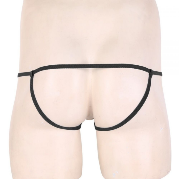 Anel Peniano 6 Cm Calcinha Masculina 2 Tiras Elástico Preto - Image 3