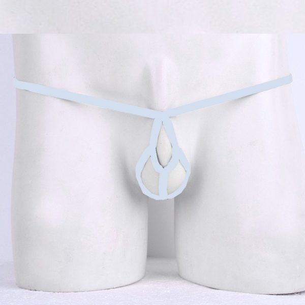 Anel Peniano e Cueca Tanga Fio Dental Masculina Jockstrap Branco