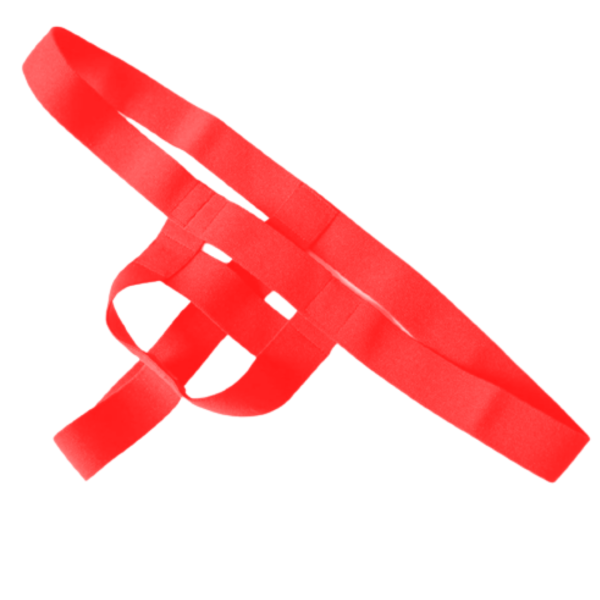 Anel Peniano Com Cinto Jockstrap Masculino Em Elástico Vermelho - Image 3