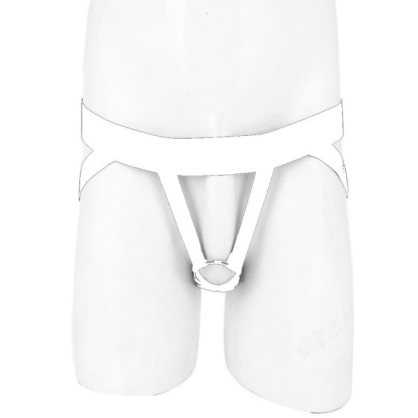 Cueca Masculina Jockstap em Elástico Branco e Anel Peniano 3,5 Cm