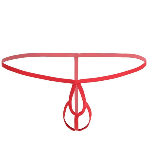 Anel Peniano e Cueca Tanga Fio Dental Masculina Jockstrap Vermelho - Image 3