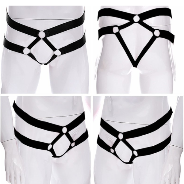 Cueca Em Elástico Preto Masculino Jockstap e Regulagem - Image 3