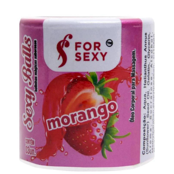 Bolinha Mágica Sexy Ball Sabor Morango 03 Unidades For Sexy
