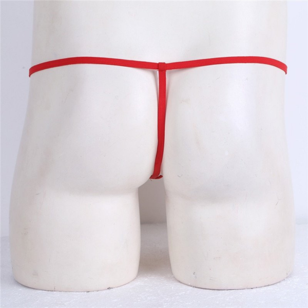 Anel Peniano e Cueca Tanga Fio Dental Masculina Jockstrap Vermelho - Image 2