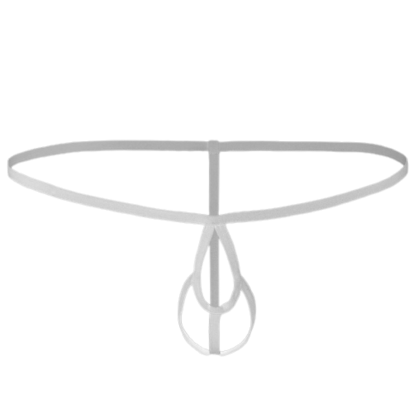 Anel Peniano e Cueca Tanga Fio Dental Masculina Jockstrap Branco - Image 3