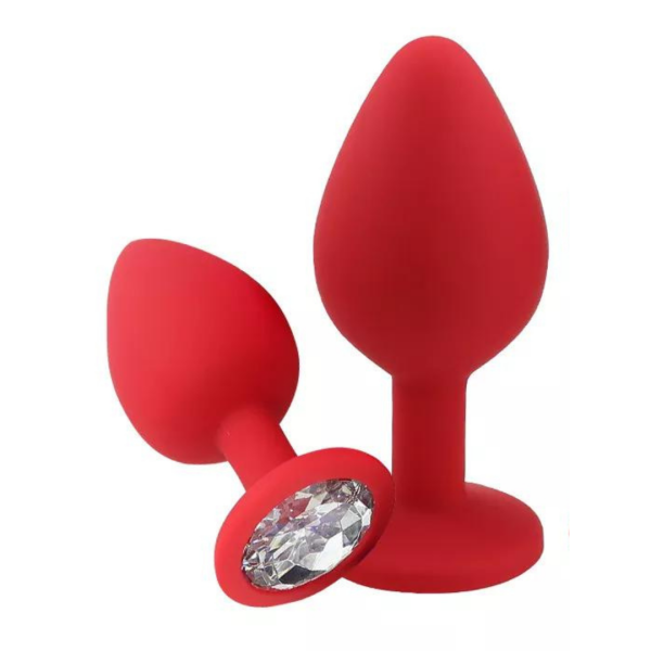 Plug Anal Médio Em Silicone Macio Vermelho Seamless 8x3,5 cm - Image 5