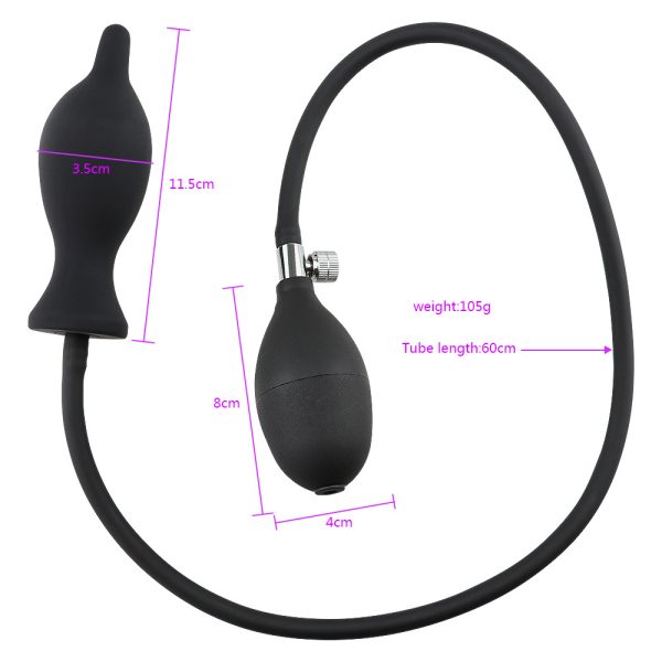 Plug Anal Inflavel Em Silicone Macio Formato Cônico 12x3 Cm - Image 3
