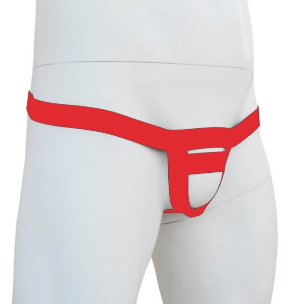 Anel Peniano Com Cinto Jockstrap Masculino Em Elástico Vermelho - Image 6