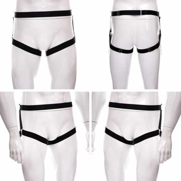 Cueca Masculina Jockstap em Elástico Aberta Preto - Image 4