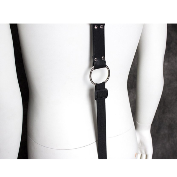 Arnês Masculino Em Couro Branco Com Anel 5 Cm Peniano e Regulagem - Image 2