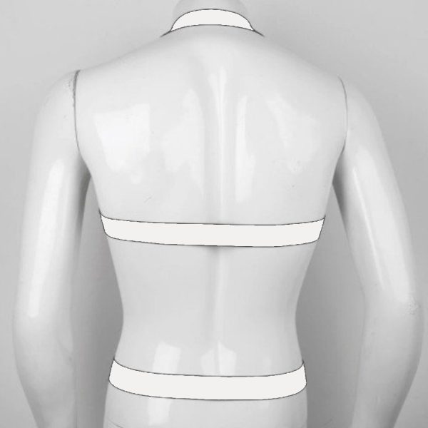 Suspensório Arnês Masculino em Elástico Branco Com Cinto - Image 2