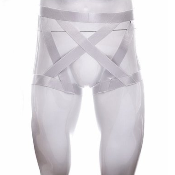 Cueca Masculina Feita em Elástico Cruzado Branco - Image 3
