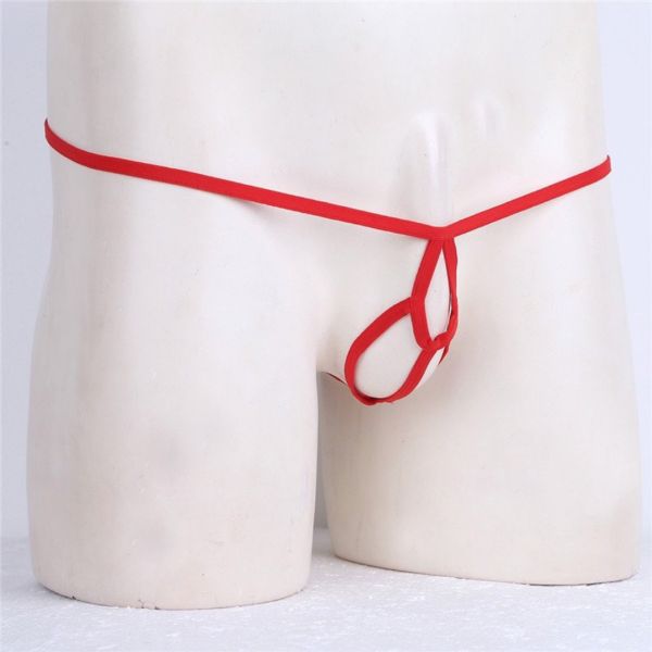 Anel Peniano e Cueca Tanga Fio Dental Masculina Jockstrap Vermelho - Image 4