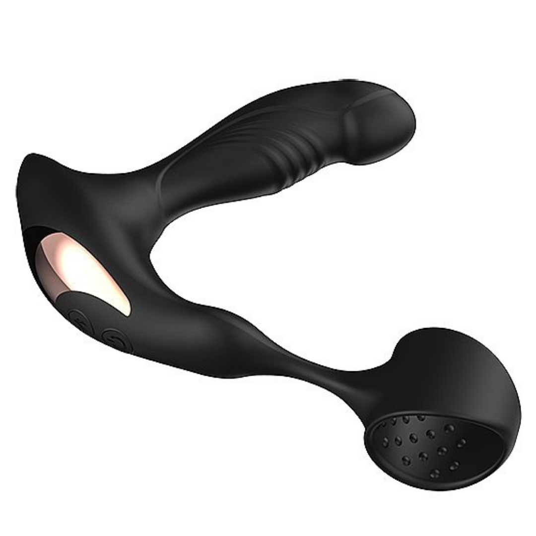 Vibrador Estimulador de Próstata Com Anel Peniano 7 Vibrações 2 Motores - Imagem 4