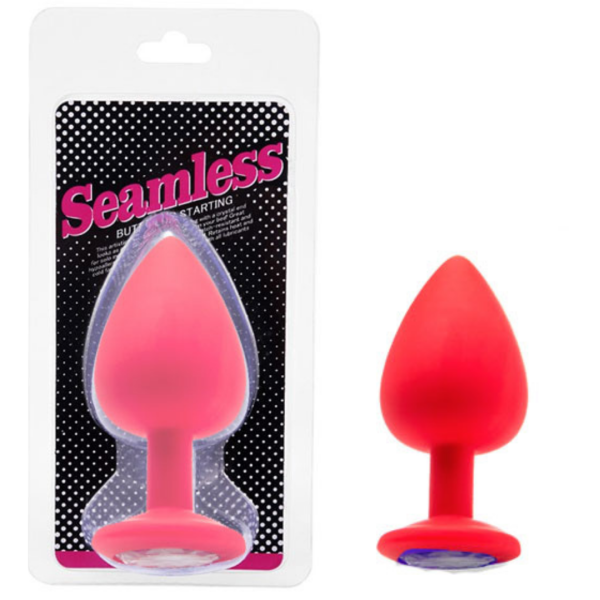 Plug Anal Médio Em Silicone Macio Vermelho Seamless 8x3,5 cm